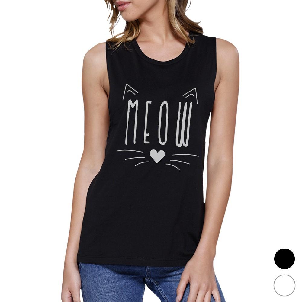 Meow Women's Muscle Tee- Black