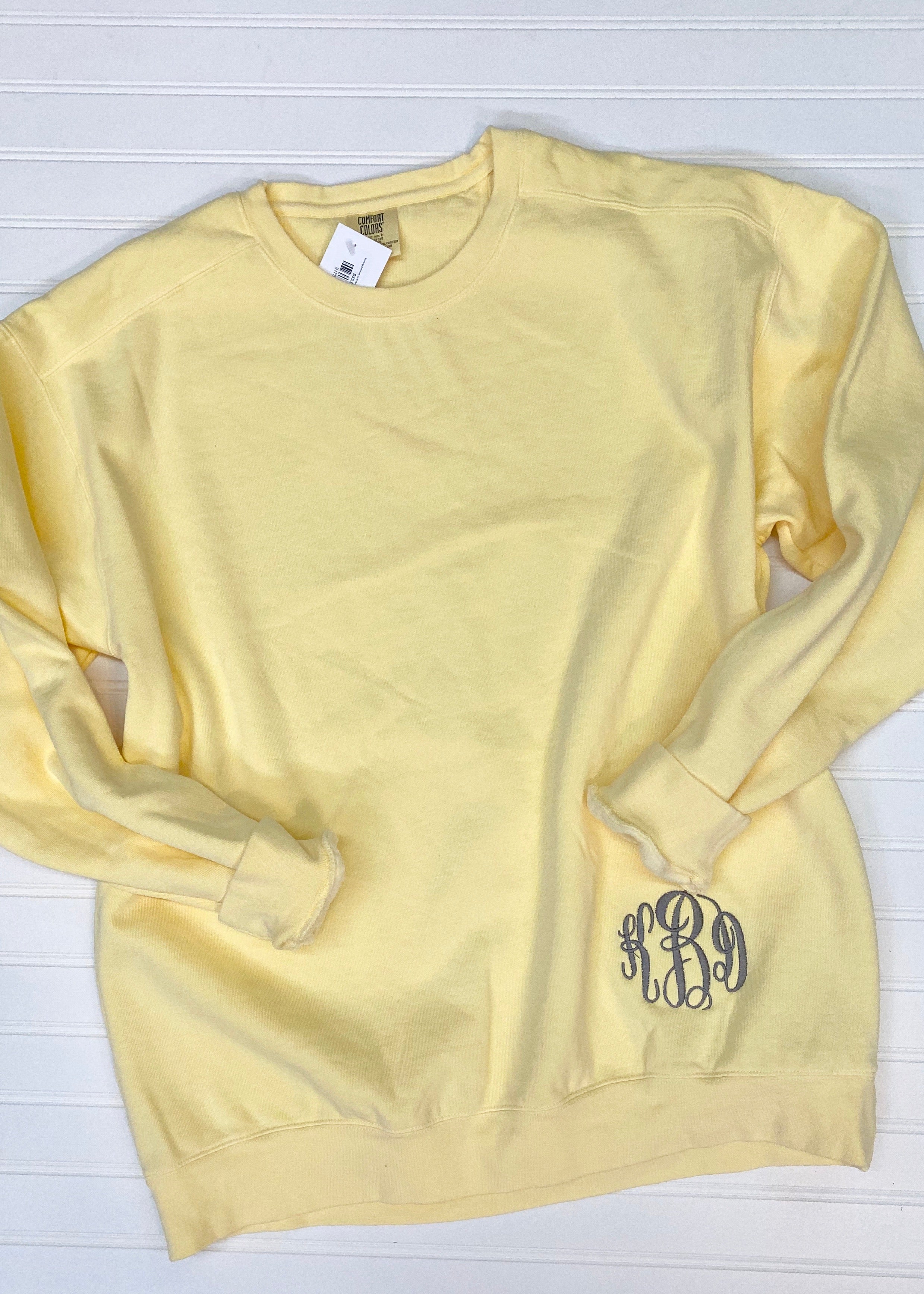 yellow comfort colors sweatshirt