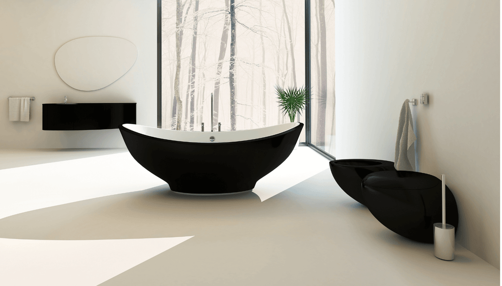 Why not kick things up a notch and make your bathroom space chic and exciting. You can do just that by adding a black toilet along with a black bidet to your master bathroom. 