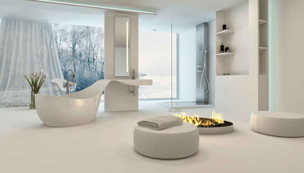 Fireplaces can Make a Master Bathroom Magical