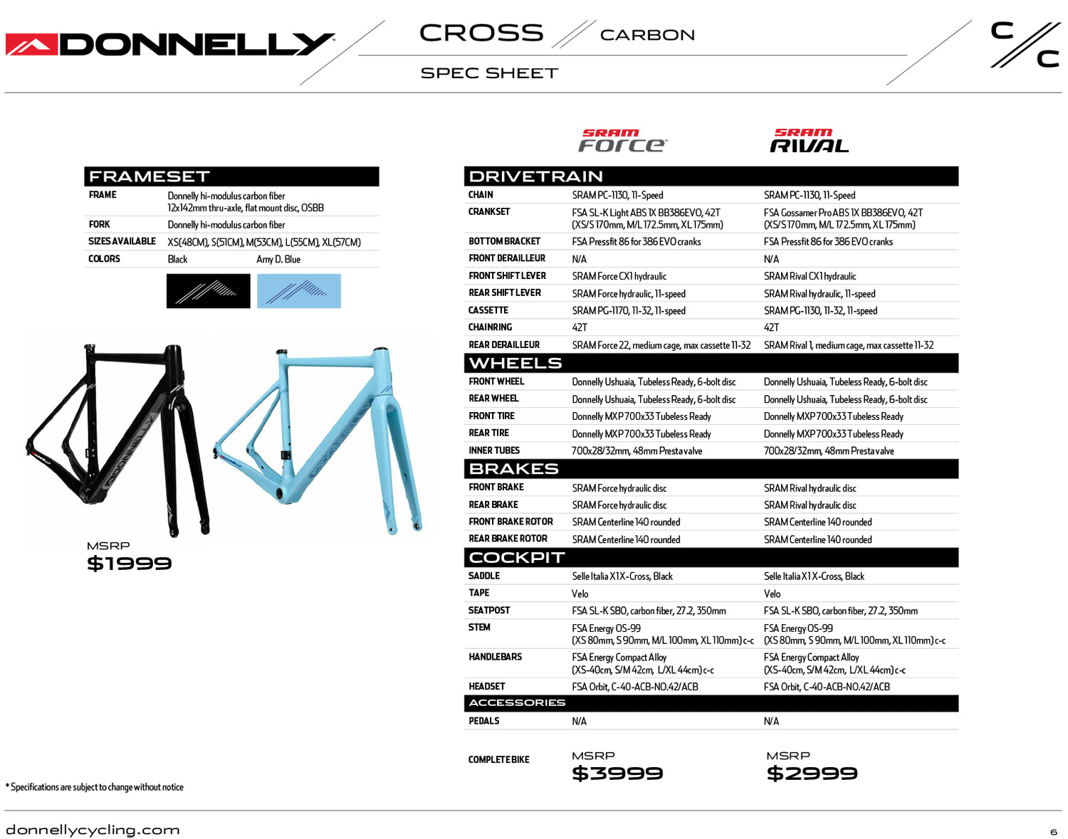 Donnelly CC Cyclocross Bike Frame
