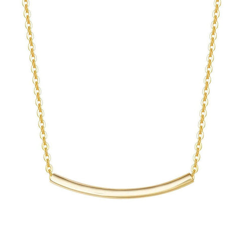 smily gold bar necklace for women