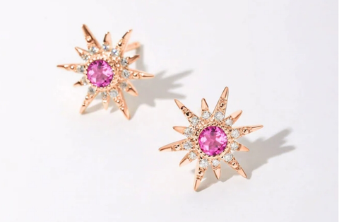 Star earrings 14k  rose gold