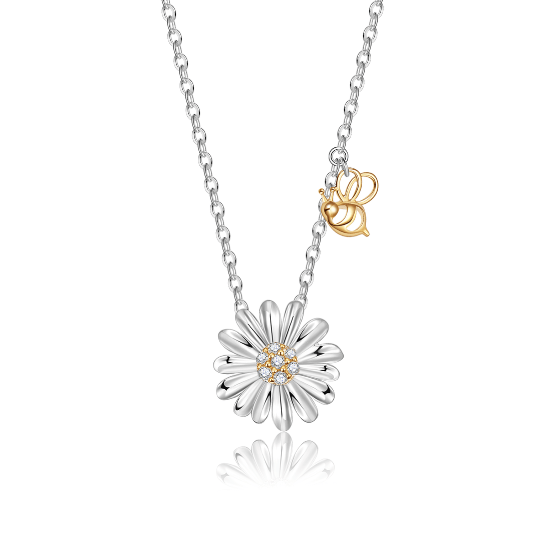 daisy and bee necklace