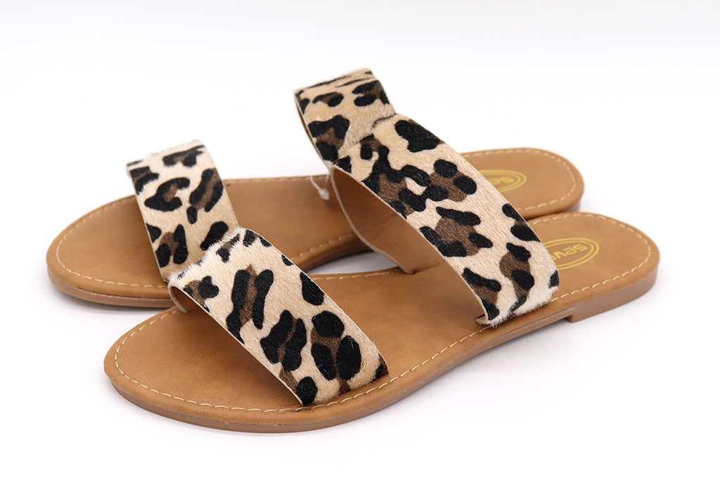 cheetah slip on sandals