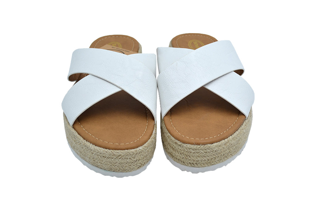 white boho sandals