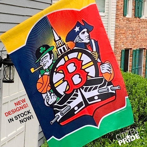 New England Sports Fan Crest House Flag