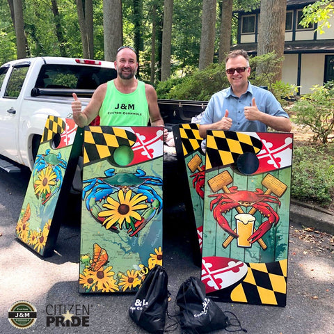 Mike Rosenbaum of J&M Custom Cornhole with Joe Barsin of Citizen Pride