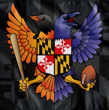 Birdland Baltimore Maryland Crest, Large Flag, 60 x 36" w/ 2 grommets