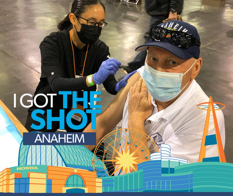 Anaheim, CA: "I Got the Shot" COVID Vaccine Campaign - using Landmark illustrations