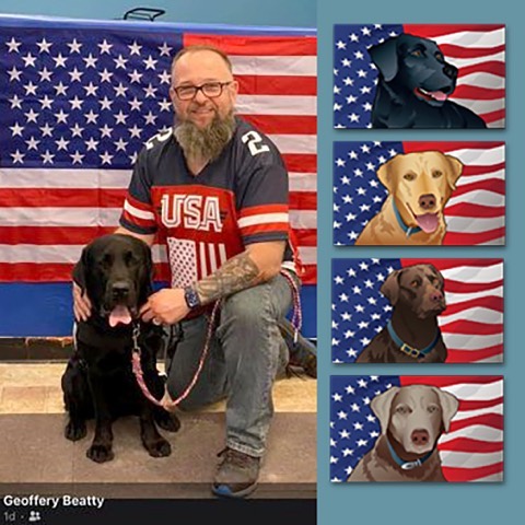 We love this photo that Kara Beatty sent of her veteran husband, Geoffrey, and his service dog. 