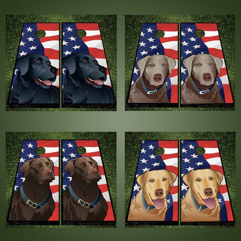 CORNHOLE BOARD VINYL WRAPS! American Labradors Dogs Pride!