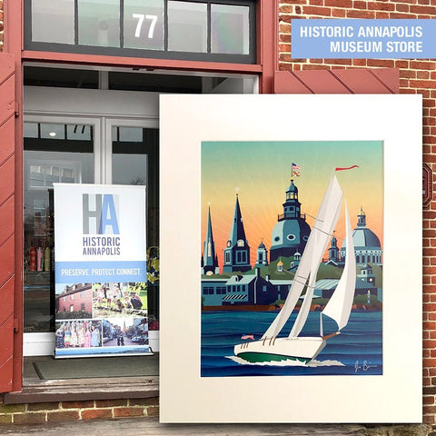 illustration ~ “Schooner Woodwind: Chesapeake Bound” at the Historic Annapolis Store in downtown Annapolis.