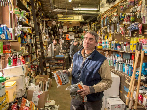 Owners Rick Miller's Dad at Zeskind's Hardware store in Baltimore.