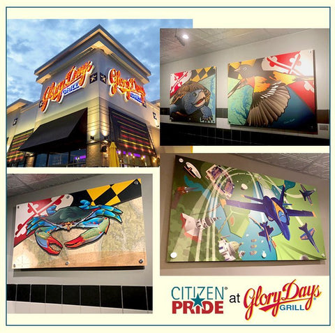 Be sure to find our work at the NEW location of Glory Days Grill near BWI Airport. 