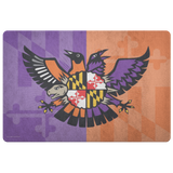 Maryland Birdland Terp Crest w/ MD Color Flag, Doormat, 26x18"
