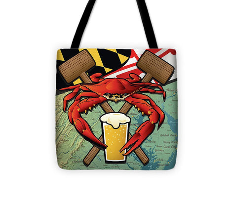 maryland crab feast tote bag crest