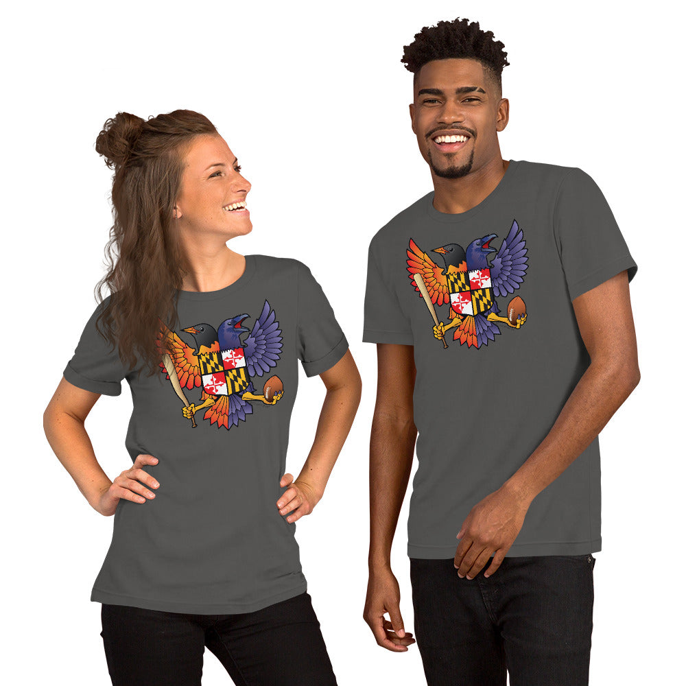 Birdland Baltimore Raven & Oriole Maryland Crest - Unisex T-Shirt