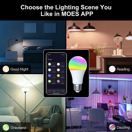 Bombillo Led Inteligente RGB 9W Rosca E27 por ZigBee - Requiere HUB ZigBee Compatible con Smart Life App - Tuya Bombilla Lampara Compatible con Amazon Alexa - Google Home, Ferretrónica