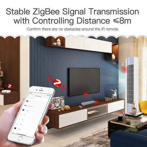 Control Remoto Universal Infrarrojo IR por ZigBee, Requiere HUB ZigBee Compatible con Alexa - Google Home Aplicaciones Smart Life App y Tuya, Ferretronica