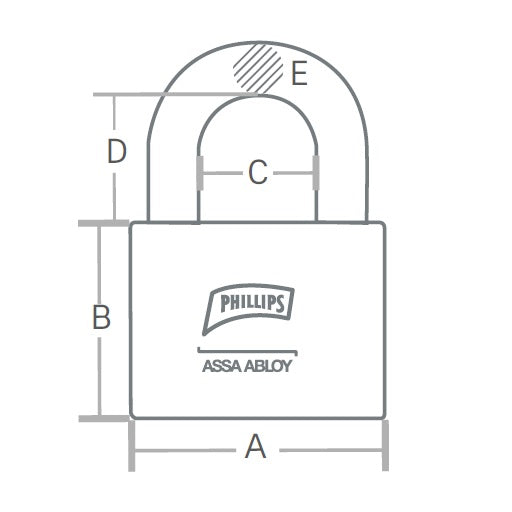 Dimensiones Candado Marca Phillips - Incluye 2 Llaves, Ferretrónica