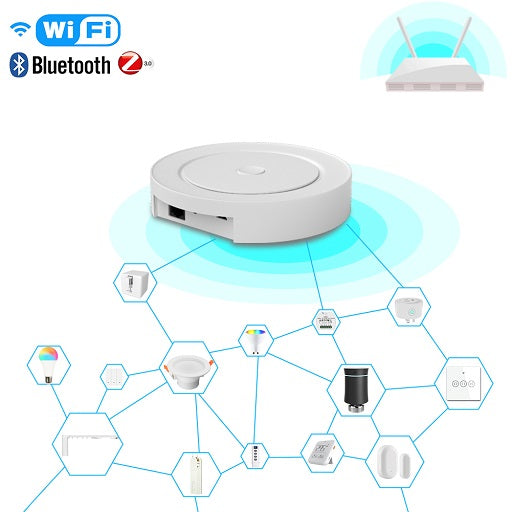 HUB Inteligente Multimodo ZigBee + Bluetooth + WiFi Compatible con las Aplicaciones Smart Life y Tuya Compatible con los asistentes de Voz Amazon Alexa y Google Home, Ferretrónica