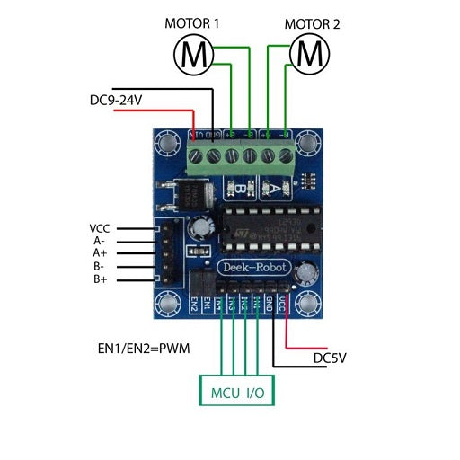 Modulo Puente H L293D Controlador de Motores DC Compatible con Arduino, PIC, Ferretrónica