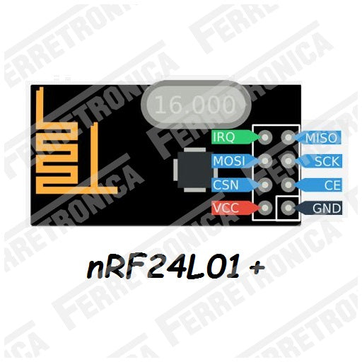 conexiones módulo de comunicación inalámbrica rf nrf24l01+, ferretrónica