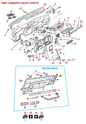 camaro parts dash diagram 1969camaro 1969 below