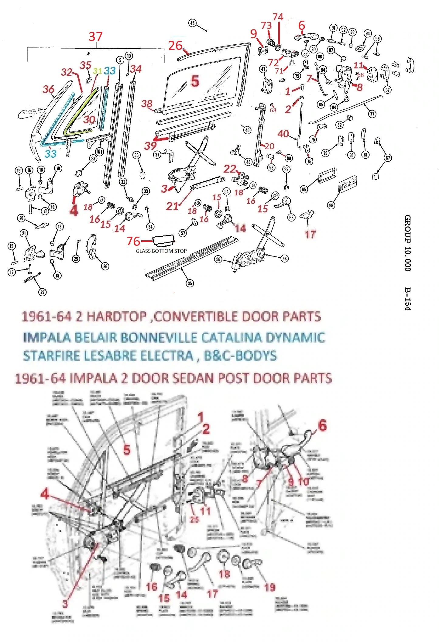 61-64 B & C-BODY DOOR PARTS – Chicago Muscle Car Parts , Inc.