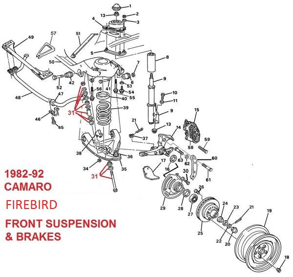 1982-92 CAMARO FIREBIRD FRONT SUSPENSION & BRAKE – Chicago Muscle Car
