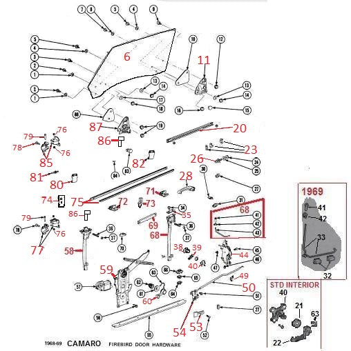 68 69 Camaro Firebird Door Parts Chicago Muscle Car Parts Inc