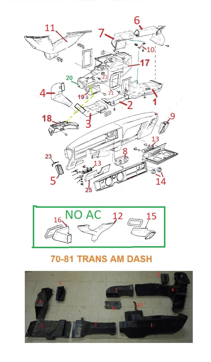 70 - 81 FIREBIRD TRANS AM AC UNDER DASH DUCTS – Chicago Muscle Car