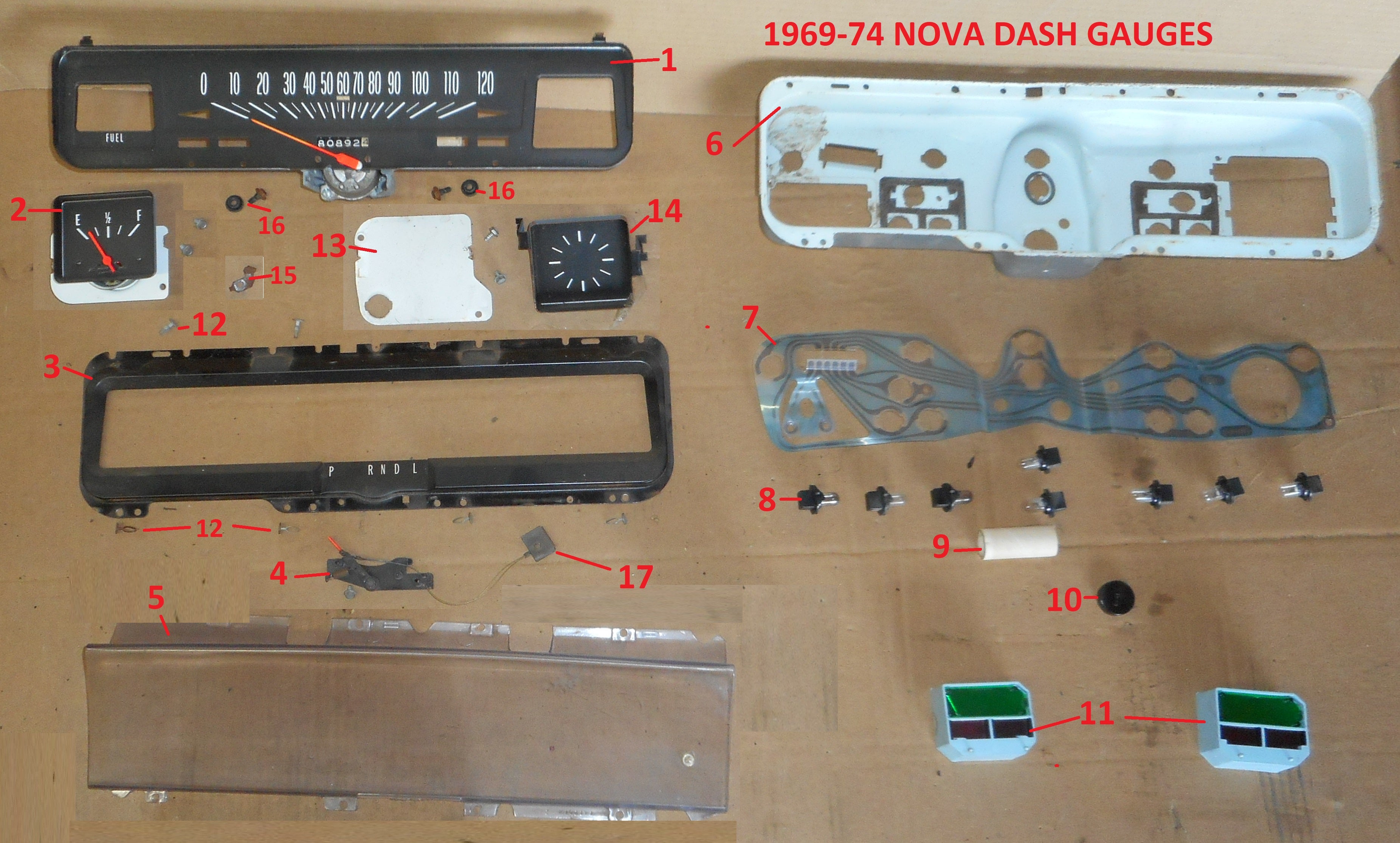 1969 - 1974 NOVA DASH GAUGE CLUSTER – Chicago Muscle Car Parts , Inc.