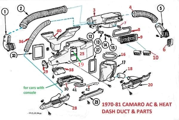 70 78 Camaro Ac Heat Underdash Parts Chicago Muscle Car Parts Inc