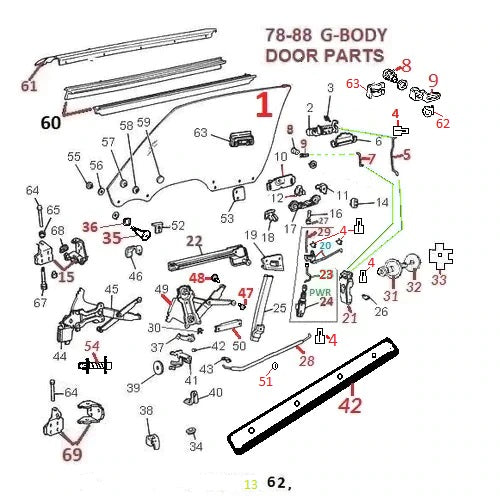 78 88 G Body Door Parts Chicago Muscle Car Parts Inc