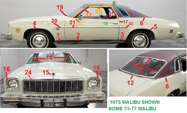 73 77 chevelle malibu exterior moldings emblems chicago muscle car parts inc 73 77 chevelle malibu exterior moldings