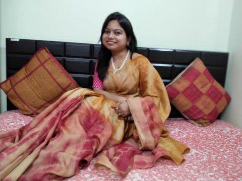 Tussar Shibori Saree from Bengal Looms India