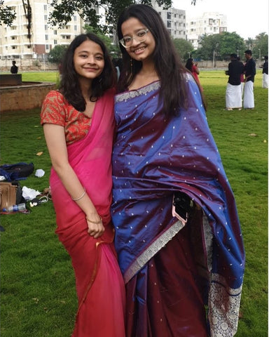 Samridhi from Malad West , Mumbai looking absolutely fabulous in her Pure Katan Silk Banarasi Saree from Bengal Looms India