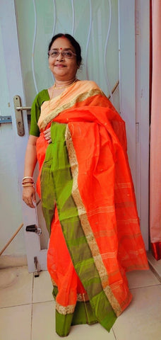 Bengal Handloom Cotton Tangail Saree from Bengal Looms