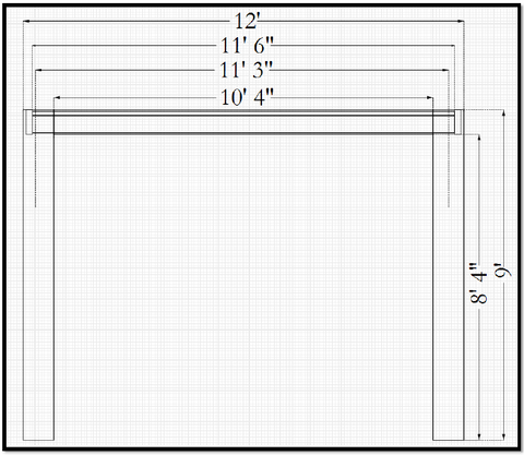 Peaceful Patios Contemporary Fiberglass Pergola with Fixed Louvered Rafters Drawing - Side 2