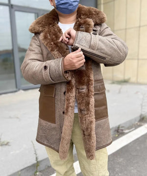 Genuine Leather Coats Real Shearling Lining Hooded - Elevate Swag