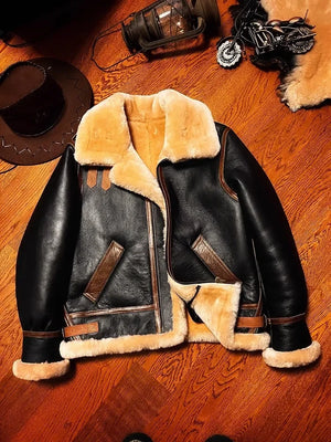 Classic Genuine Leather Air Force B3 Shearling Fur Coat - Elevate Swag