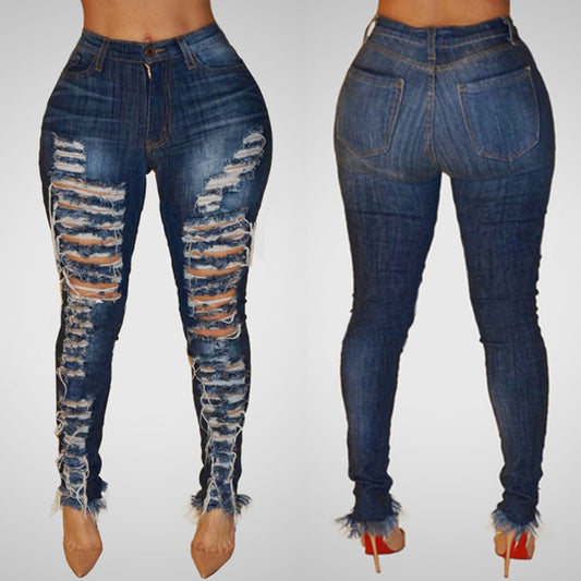 High Waist Stretch Skinny Ripped Jeans – Elevate Swag