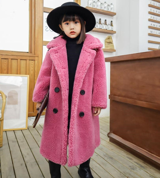 Plush Real Cashmere Wool Teddy Bear Overcoats Kids – Elevate Swag