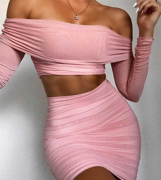 Color Mix Mesh Crop Top & Mini Skirts Sets – Elevate Swag