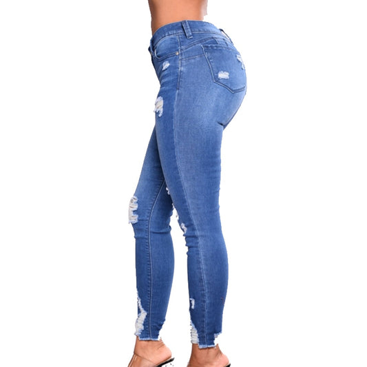 High Waist Stretch Skinny Ripped Jeans – Elevate Swag