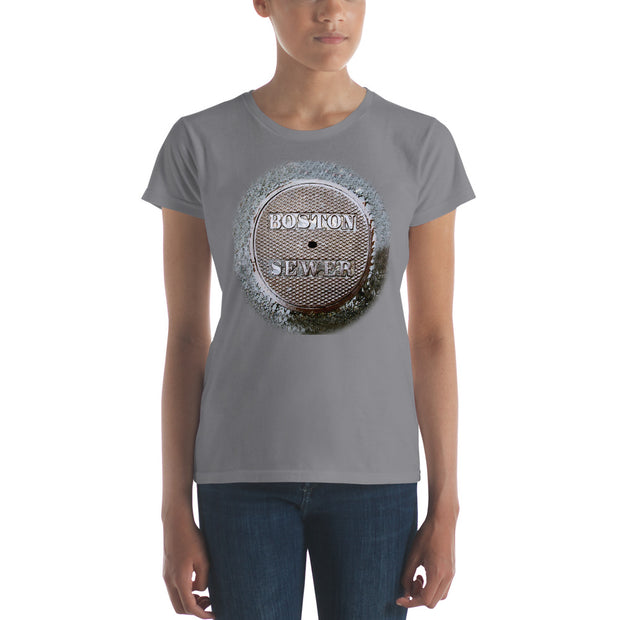 "Boston - Manhole Cover"  Womens T-Shirt