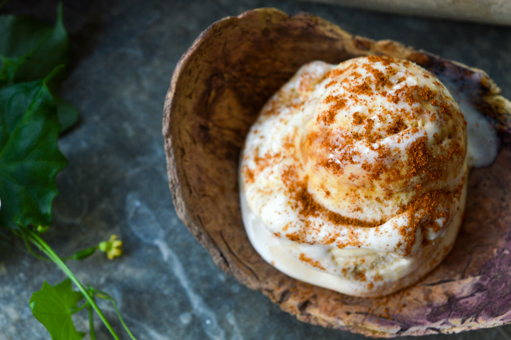 Hojicha Salted Caramel Coconut Ice Cream