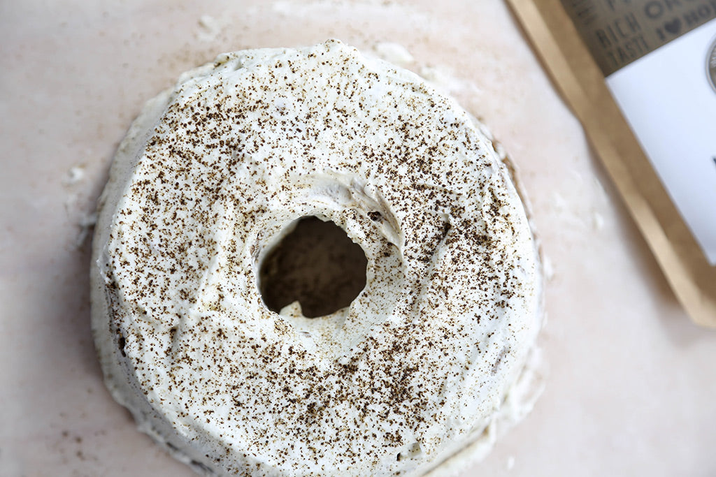 Hojicha Chiffon Cake with Cheese Foam